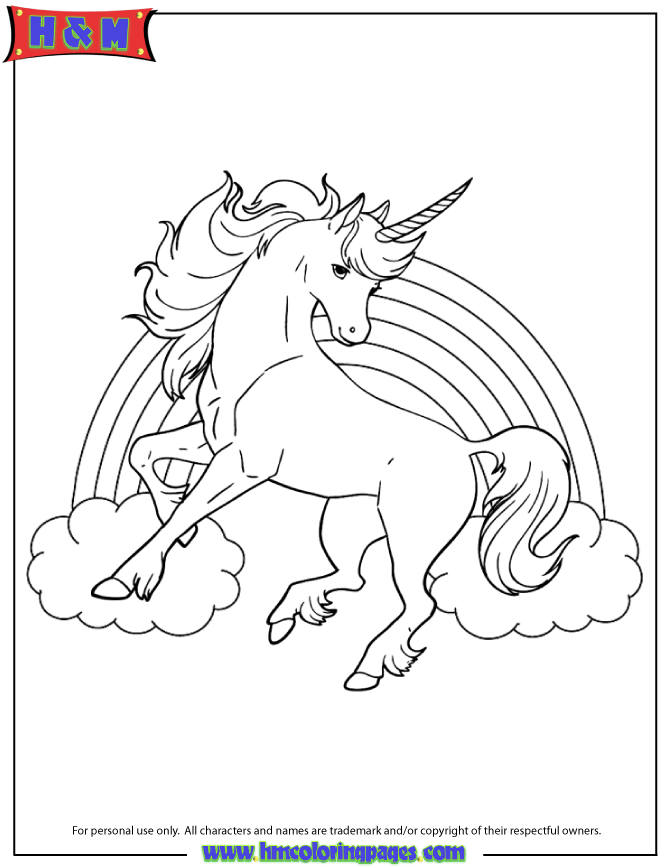 670x867 Unicorn Horse With Rainbow For Girls Coloring Page Exquisite