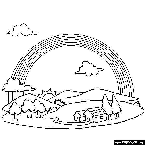 560x560 Coloring Pages Of Rainbows