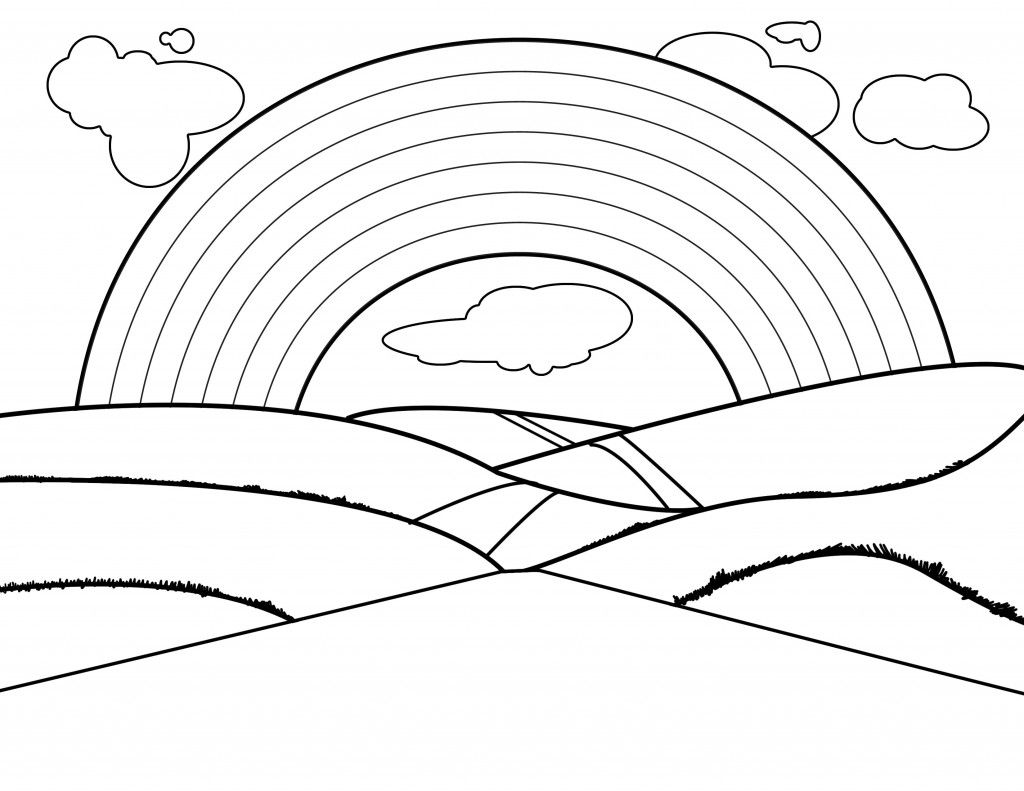 1024x791 Download Coloring Pages Rainbow Coloring Pages Spring Rainbow