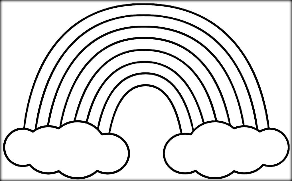 1024x636 Coloring Pages Of Rainbows Rainbow Coloring Pages With Clouds