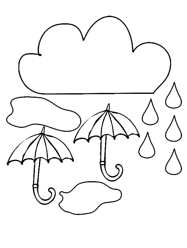 600x798 Rain Drop Coloring Page Images For Umbrella Template Free