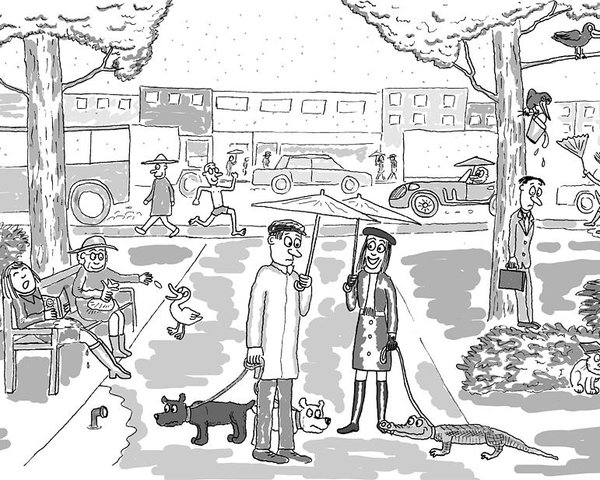 600x480 Rainy Day Cartoon Poster By Robert Middleton