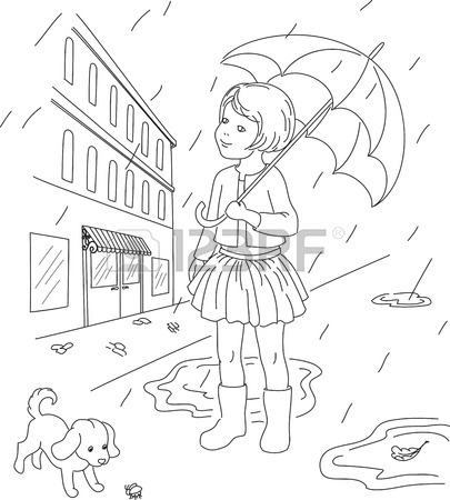 405x450 Coloring Page Happy Kids Royalty Free Cliparts, Vectors, And Stock