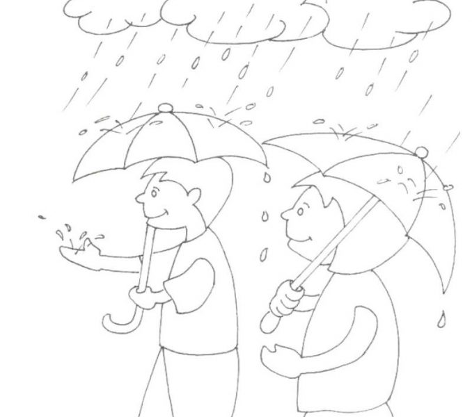 678x600 Rainy Season Drawing For Kids Kids Coloring
