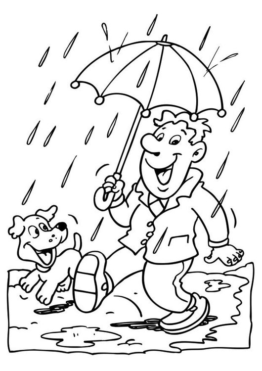 530x750 Coloring Page Rain