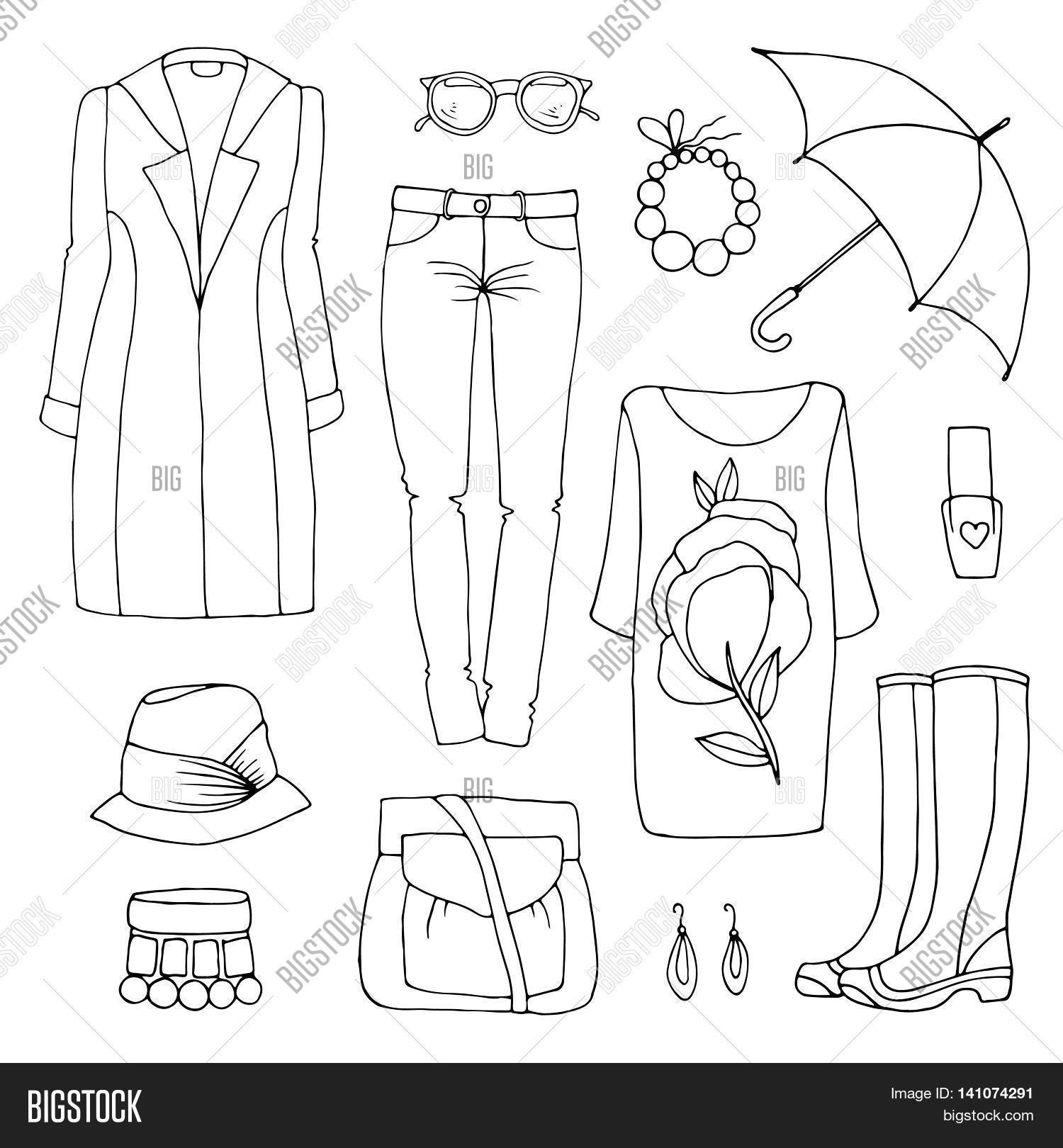 1500x1620 Vector Drawing Set Spring Summer Image Amp Photo Bigstock