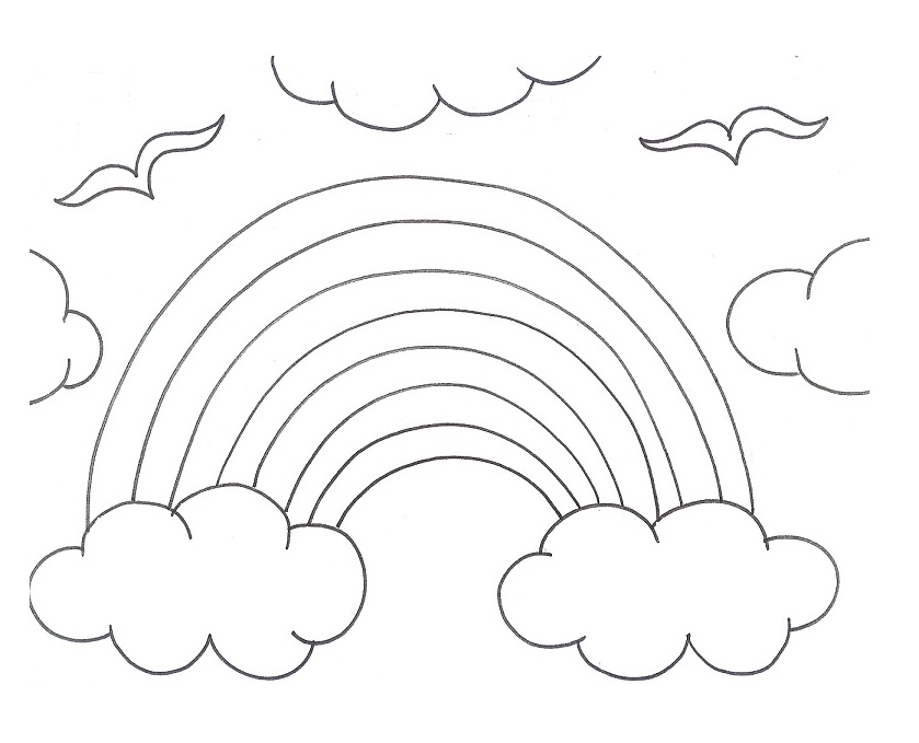 839x679 Rainbow In Clouds Coloring Pages Free Coloring Pages