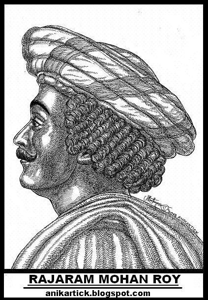 423x608 Raja Ram Mohan Roy In My Pen Drawing