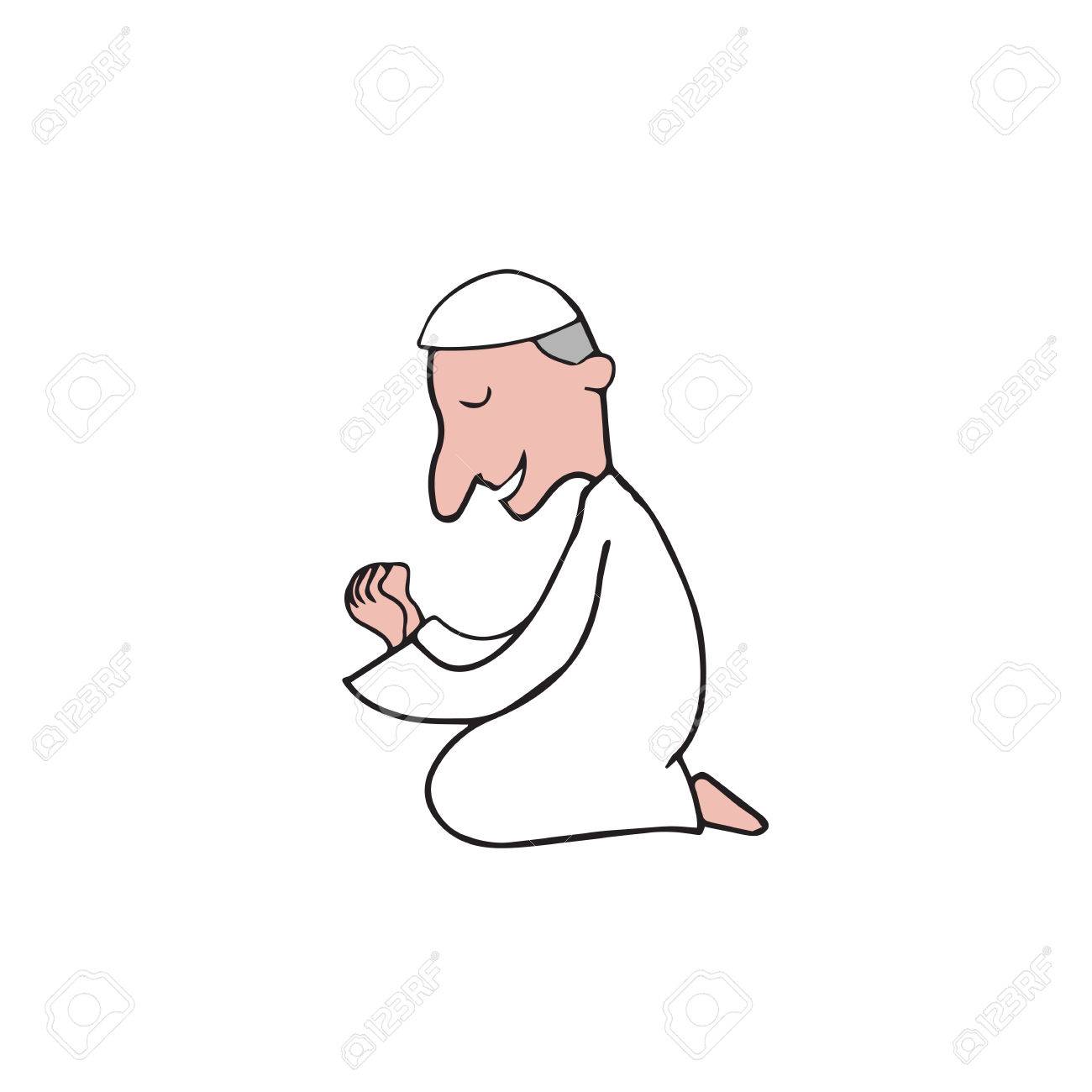 1300x1300 Muslim Praying Ramadan Cartoon Drawing Royalty Free Cliparts