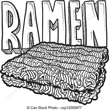 450x452 Vectors Illustration Of Ramen Noodles Sketch