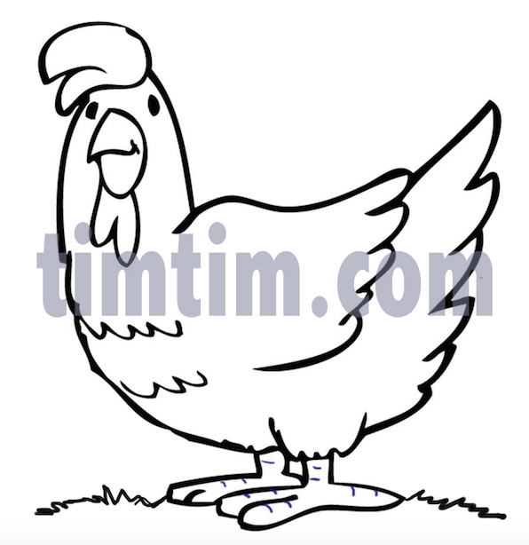 596x614 Free Drawing Of A Chicken Bw From The Category Farm Animals