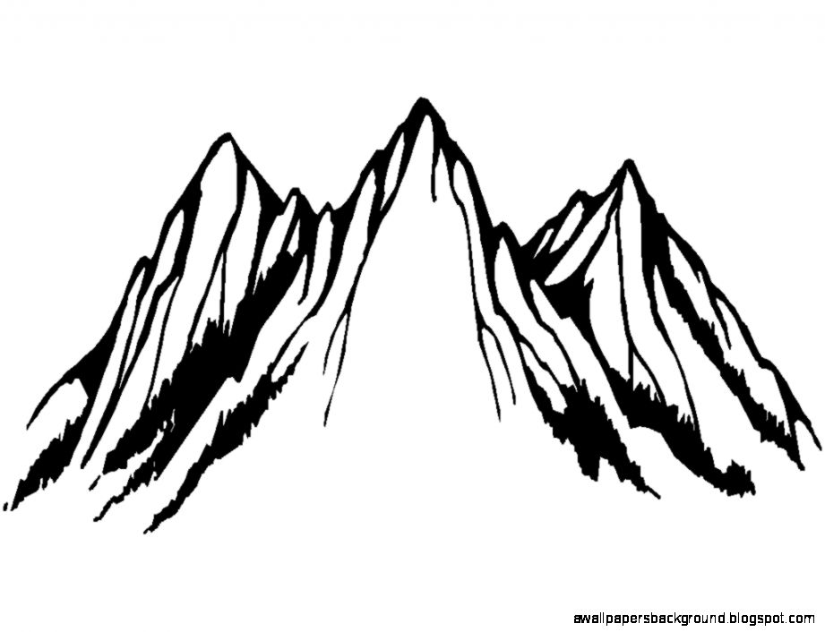 921x706 Mountain Black And White Drawing Wallpapers Background