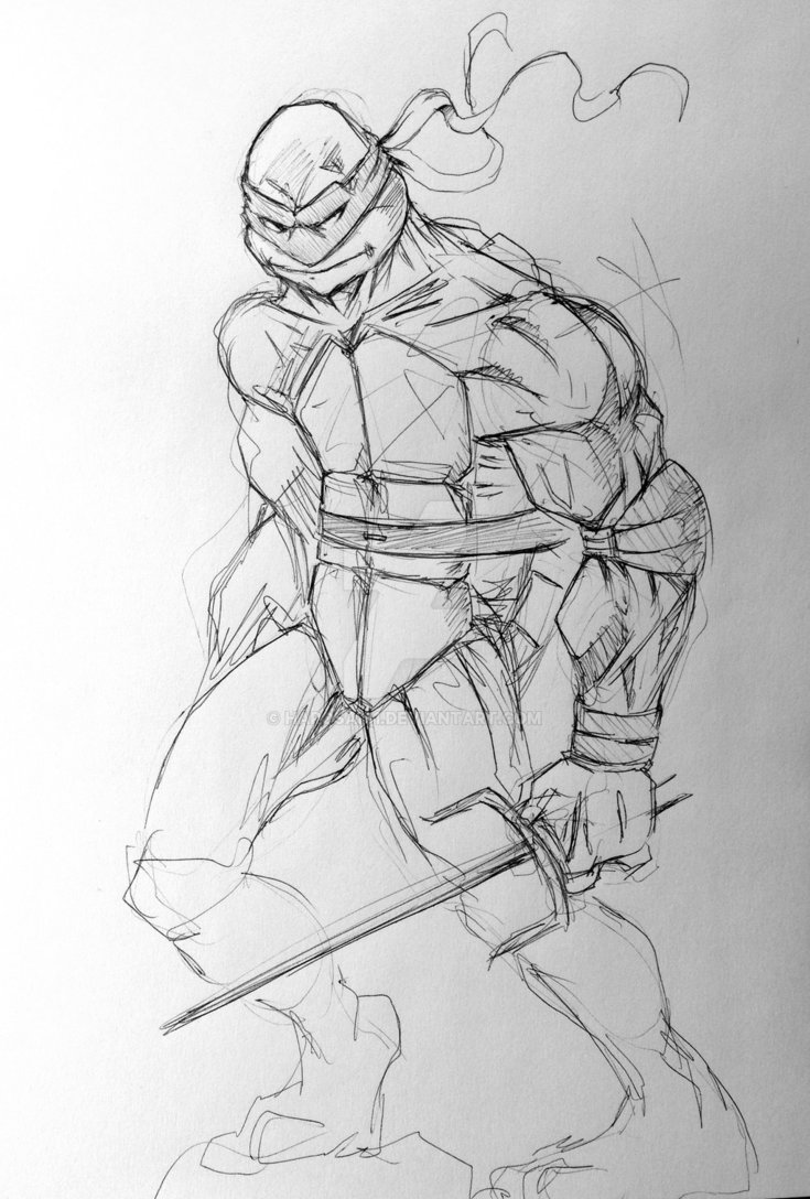 735x1088 Tmnt Raphael Laundry Sketch By Harosais1