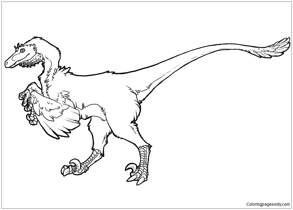 962x690 Raptor Dinosaur Coloring Page