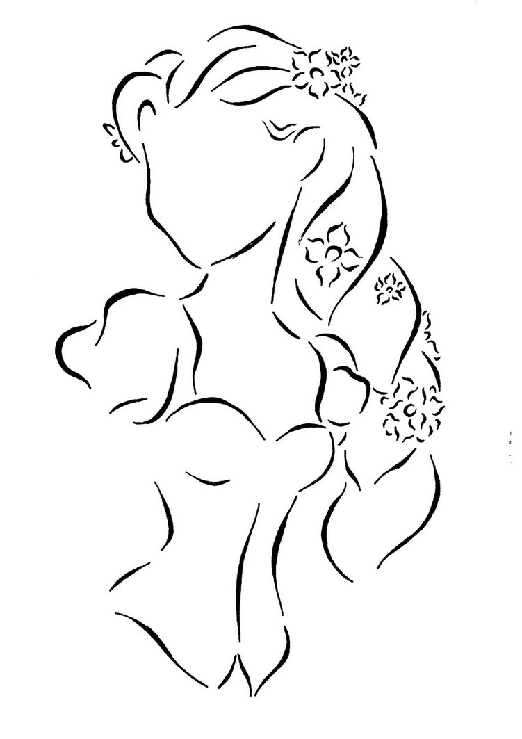 751x1063 Rapunzel Lineart By Kezzamin On For Pieces
