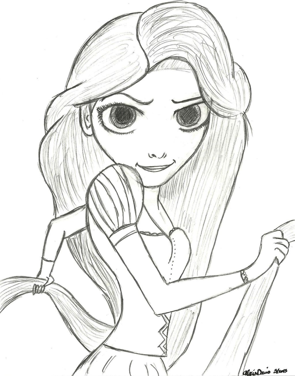 1024x1303 Rapunzel Sketch By Creativecracker