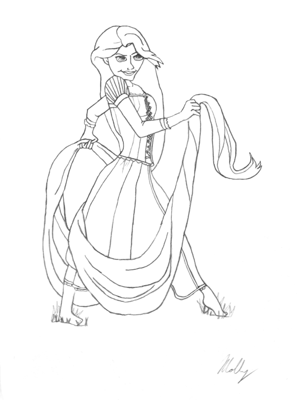 600x808 Tangled Rapunzel Sketch By Ballerina222