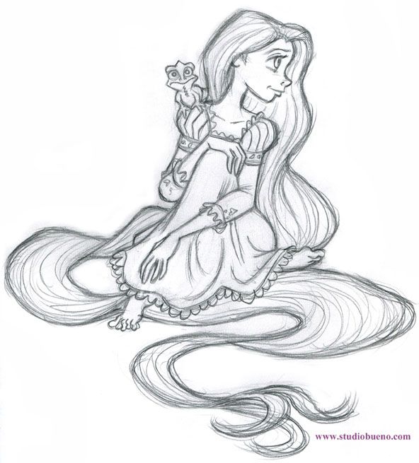 592x655 Tangled Rapunzel Pencil Drawing By Jade Viper. Finished Drawing