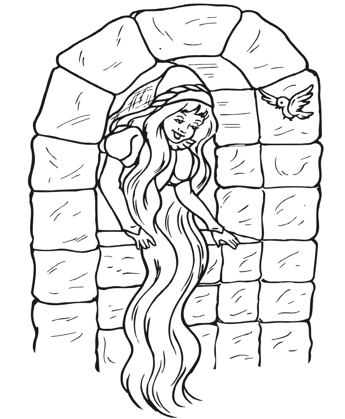 700x851 Rapunzel Tower Coloring Page
