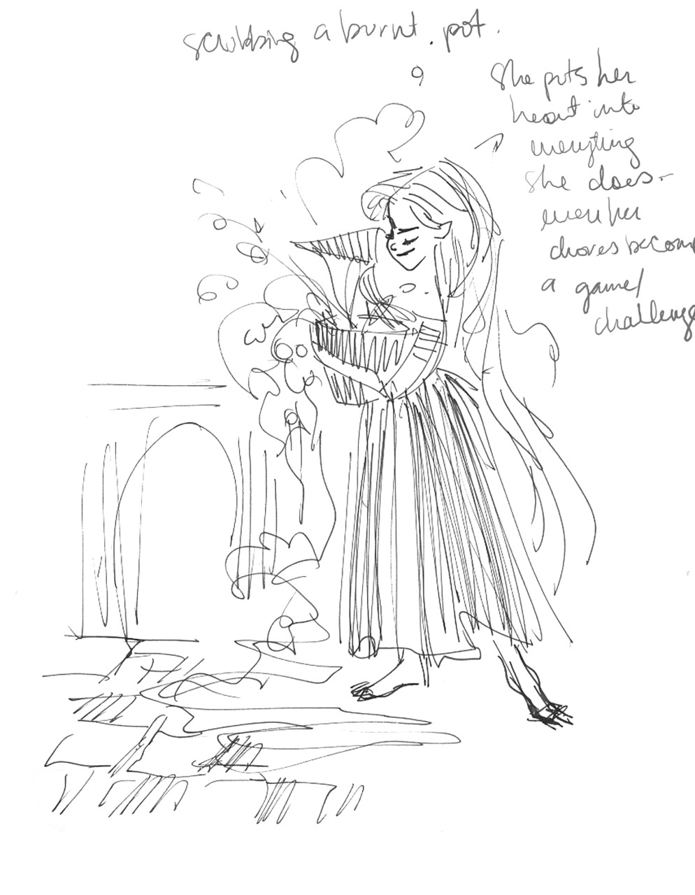 994x1280 Rapunzel Sketch