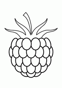 213x300 One Raspberry Fruits And Berries Coloring Pages For Kids