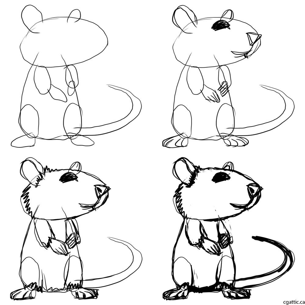 1000x1000 Rat Cartoon Drawing In 4 Steps With Photoshop Rats