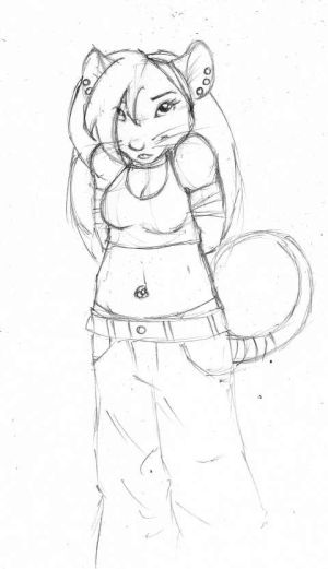 300x521 Rat Girl Drawing Cartoon Rat Drawings