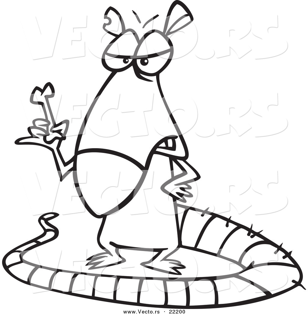 1024x1044 Vector Of A Cartoon Rat Holding A Bone