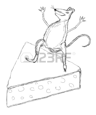376x450 Illustration Or Drawing Of A Rat Standing Hands Up On A Piece