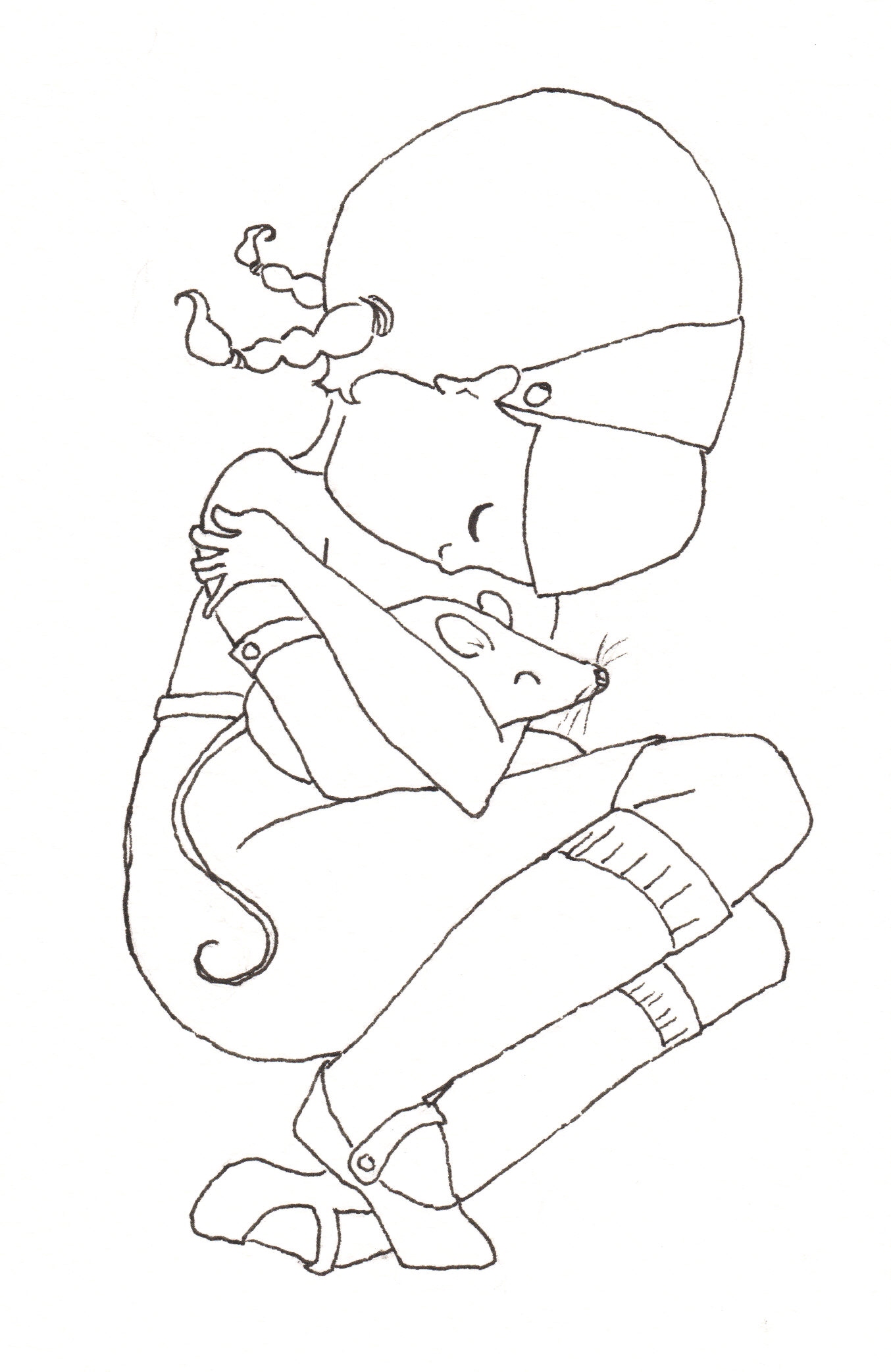 1354x2084 Sketch Girl With Rat Slovly