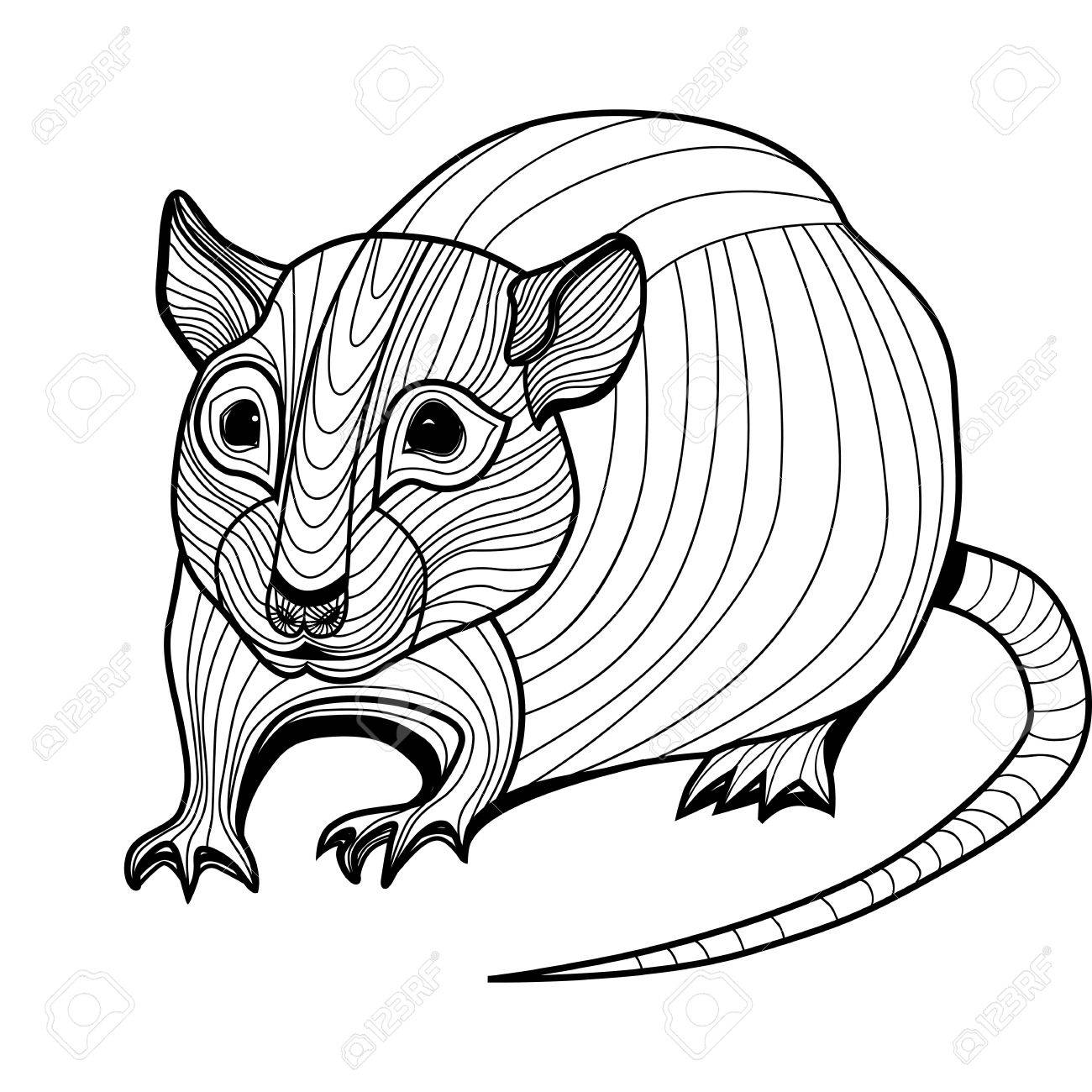 1300x1300 Rat Or Mouse Head Vector Animal Illustration For T Shirt Sketch