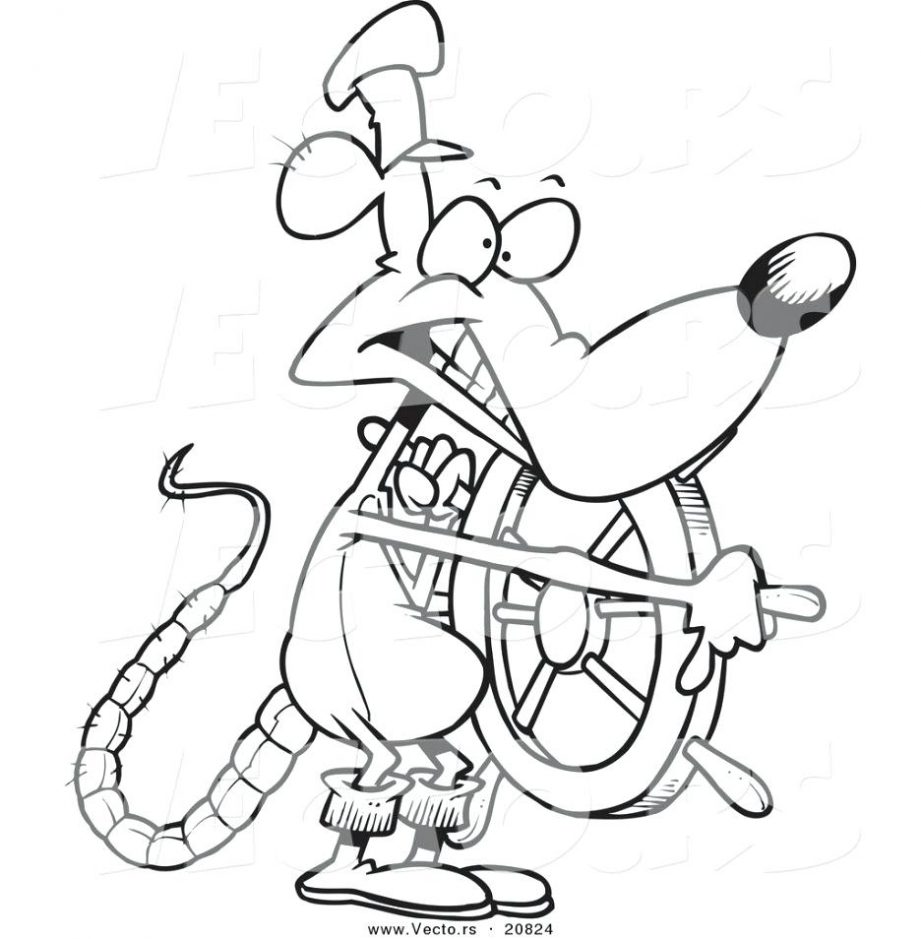 921x939 Vector Cartoon Pack Rat Coloring Page Outline Terrier Pages Inside