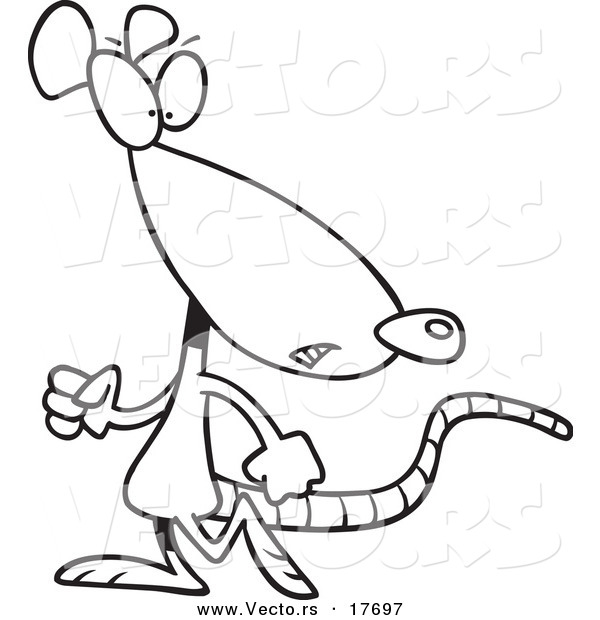 600x620 Vector Of A Cartoon Rat Looking Back