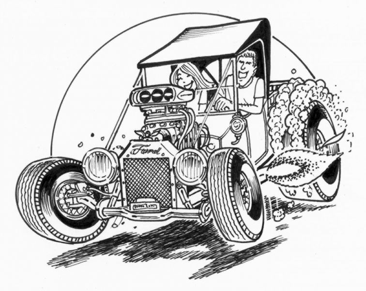 756x600 Hot Rod Drawing About The Artist Cruisin' Sunday Dap