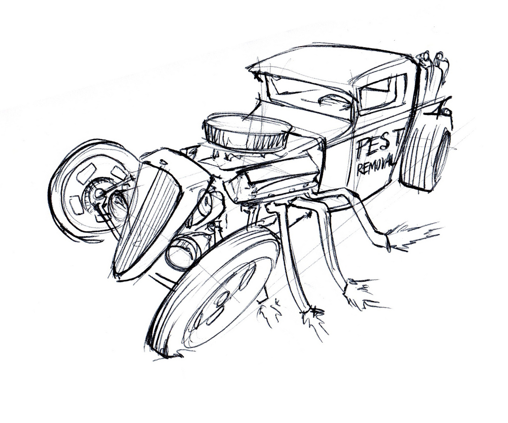 1024x853 Rat Rod Sketches Redrawing A Few Of My Sketches