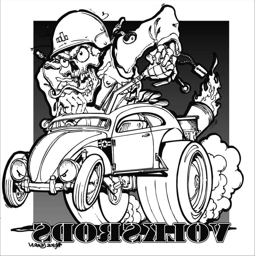 1000x1007 Top 10 Rat Fink Clipart Hot Rod Drawing