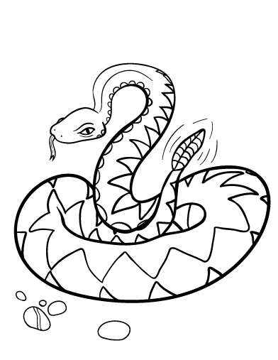 392x507 Printable Rattlesnake Coloring Page. Free Pdf Download