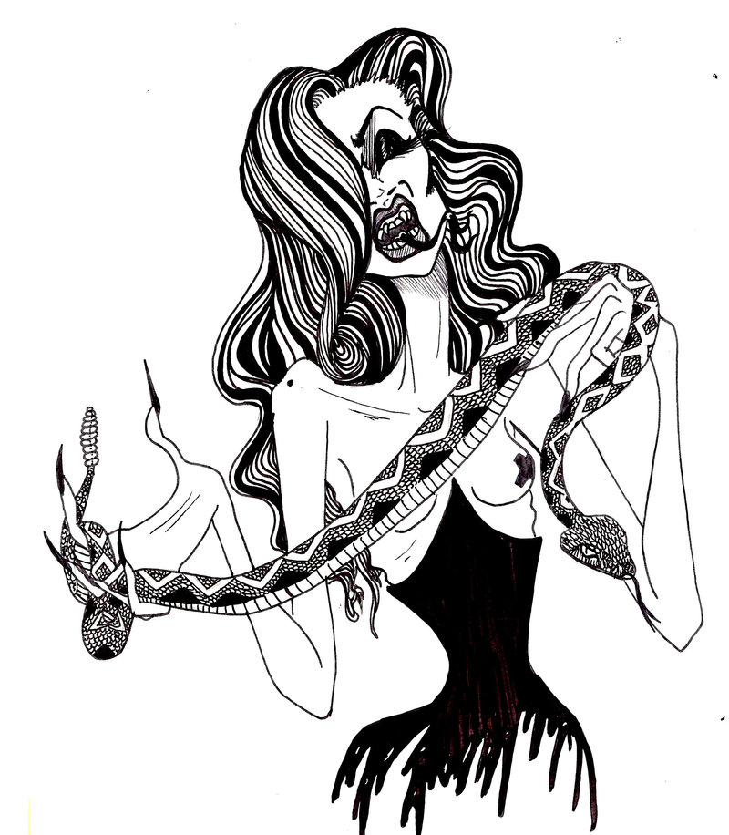 800x916 Rattlesnake Lady By Darkness76