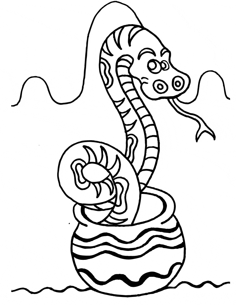 820x1060 Rattlesnake Coloring Page