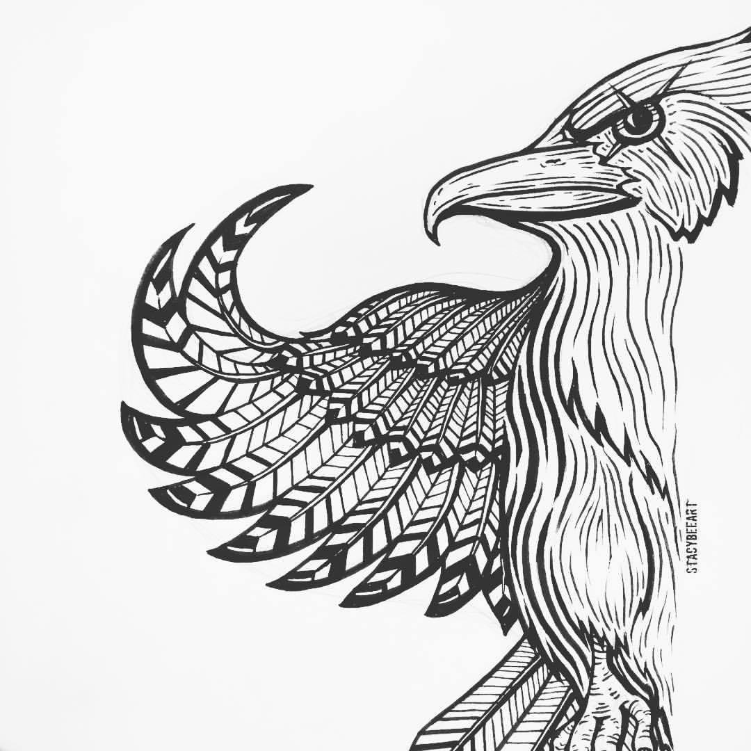 1080x1080 Stacy Bee Art Getting Some Ink Added To My Sketch.