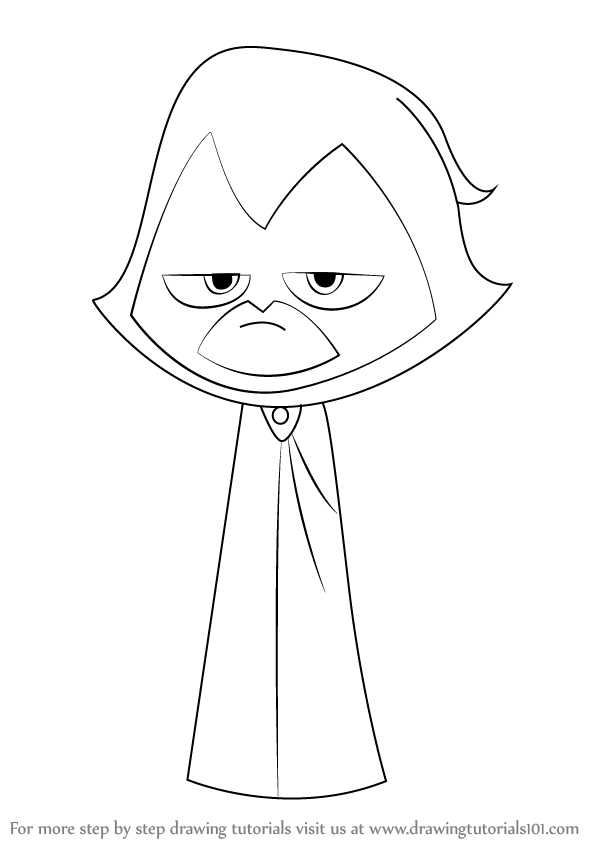 598x844 Learn How To Draw Raven From Teen Titans Go (Teen Titans Go!) Step