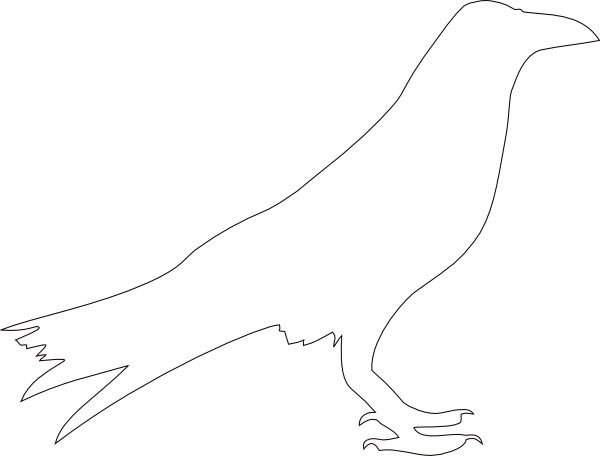600x456 Raven Outline Clip Art