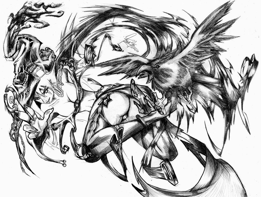 900x679 Witch And Raven By Franja2190