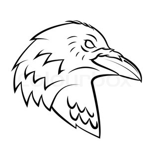 308x320 Raven Head Stock Vector Colourbox