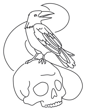 300x386 Painted Skull And Raven Urban Threads Unique And Awesome