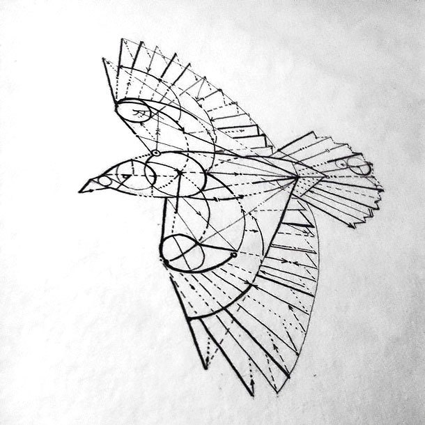 610x610 Crow Tattoo Design