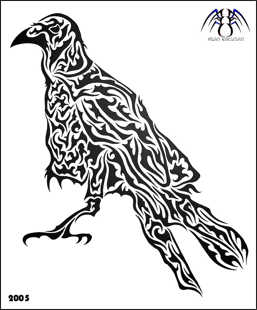 848x1024 Tribal Raven By Alan47