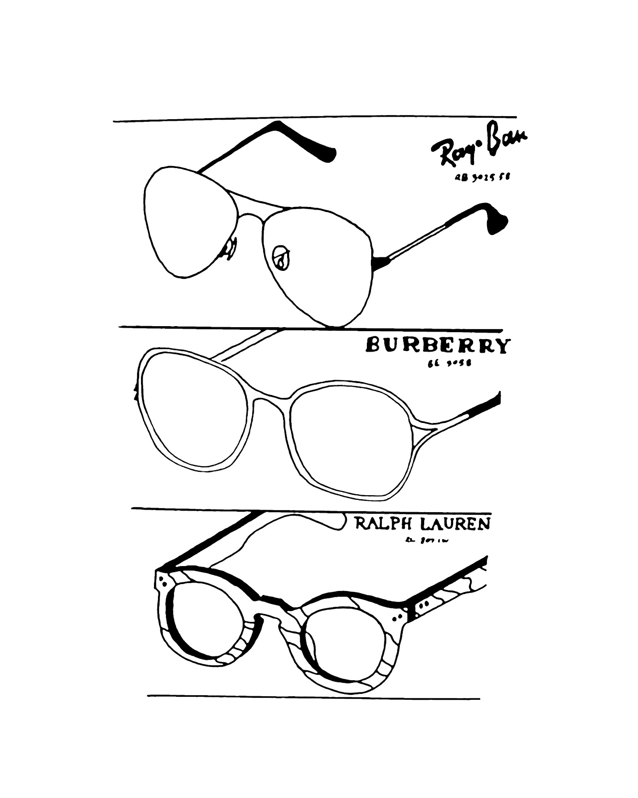 1280x1600 That Kid. Sketched Sunglasses From Ray Ban, Burberry And Ralph