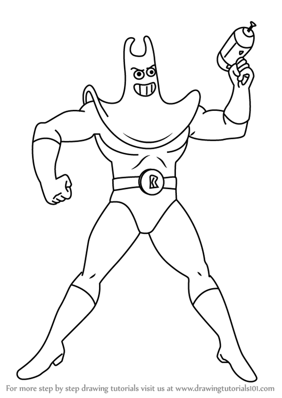 566x800 Learn How To Draw Man Ray From Spongebob Squarepants (Spongebob