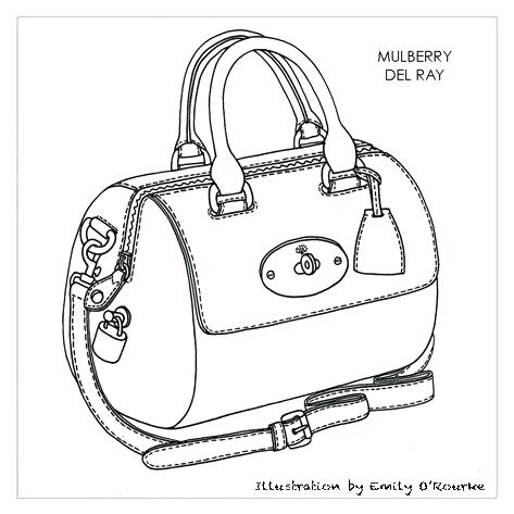473x473 Travel Sketch Bag Mulberry Ray Bag Designer Handbag Illustration